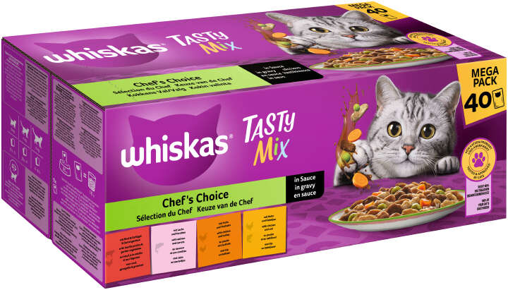 whiskas Katzen-Nassfutter Multipack Tasty Mix Chef's Choice in Sauce 40 x 85g